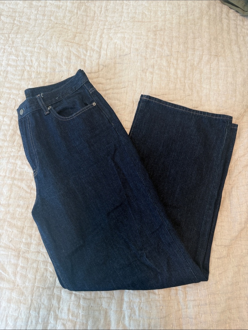 Uniqlo Wide Leg Jeans Women’s 29 Dark Blue High Rise Denim